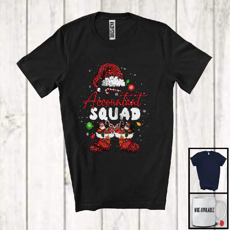 Accountant Squad; Cheerful Christmas Leopard Santa Costume Snowing; Women Jobs Group T-Shirt Mesh Fabric Canvas Fabric Denim Fabric