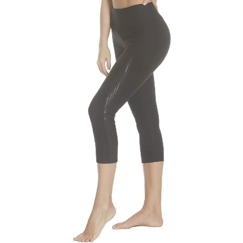 Splendid Women's Mesh Trim Activewear Capri Fitness Leggings Cozy Sweat-Wicking Leggings