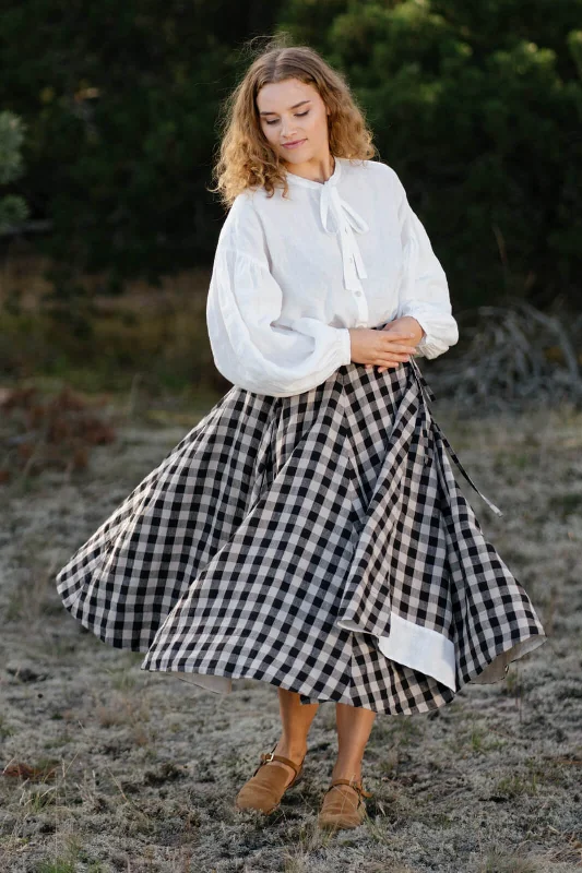 Clementine Shirt, Long Sleeve Hooded Caped Shawl Collar