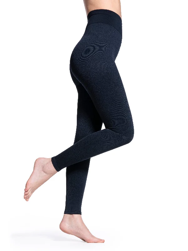 Sigvaris Soft Silhouette Women's Leggings  15-20mmHg-Footless Trendy Cut-Out Activewear Leggings