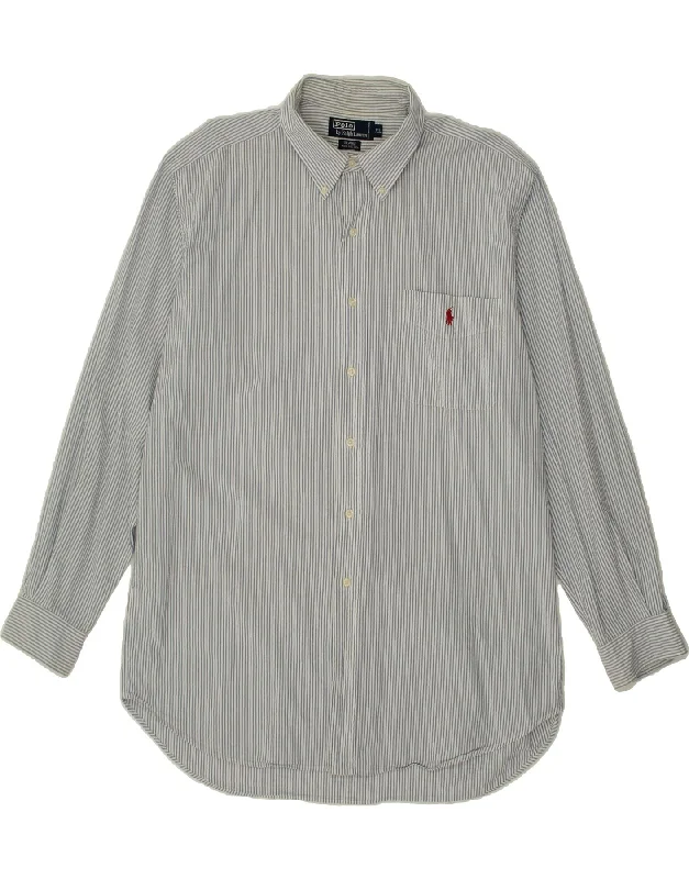 POLO RALPH LAUREN Mens Blaire Loose Fit Shirt XL Blue Pinstripe Cotton Boxy Fit Fitted Loose POLO RALPH LAUREN Mens Blaire Loose Fit Shirt XL Blue Pinstripe Cotton Boxy Fit Fitted Loose