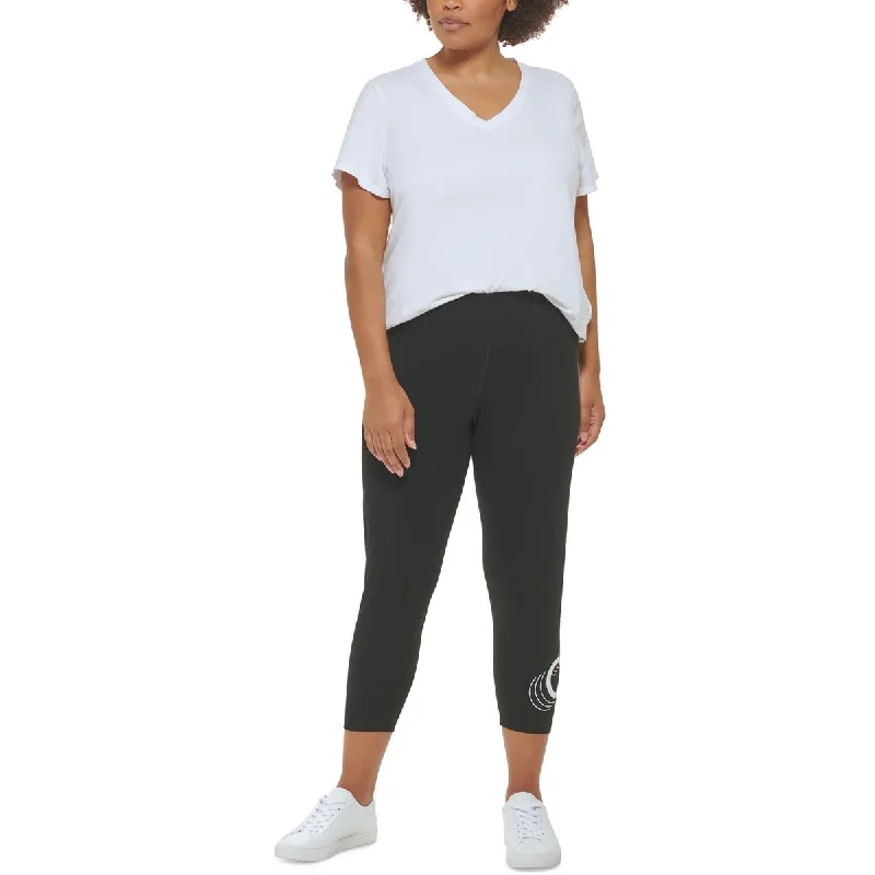 Calvin Klein Performance Womens Plus Logo High Waist Leggings Fashionable Sports Leggings