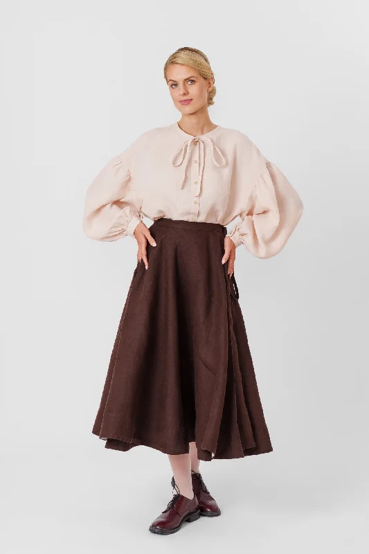Clementine Shirt, Long Sleeve Solid Color Striped Floral