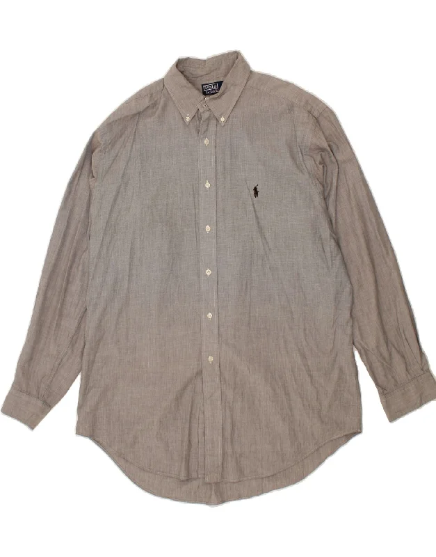 POLO RALPH LAUREN Mens Yarmouth Loose Fit Shirt Size 16 1/2 Large Grey Polka Dot Checkered Tartan POLO RALPH LAUREN Mens Yarmouth Loose Fit Shirt Size 16 1/2 Large Grey Polka Dot Checkered Tartan