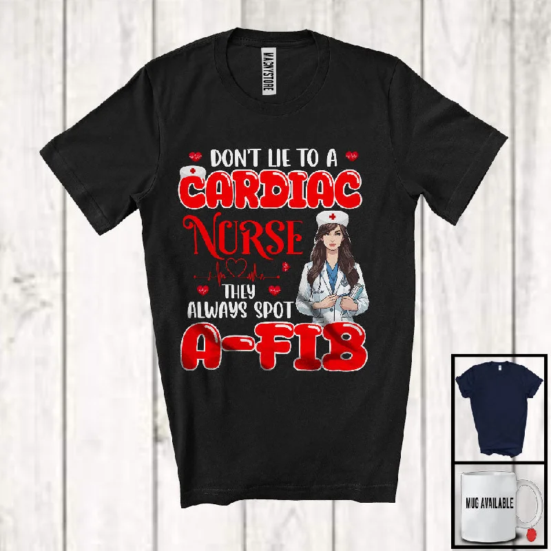 Don't Lie Cardiac Nurse, Humorous Joke Cardiology Nursing Tools, Women Doctor Nurse Group T-Shirt Asymmetrical Pockets Print Don't Lie Cardiac Nurse, Humorous Joke Cardiology Nursing Tools, Women Doctor Nurse Group T-Shirt Asymmetrical Pockets Print