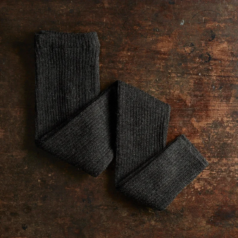 Womens Alpaca Rib Leggings - Charcoal Trendy Foil Finish Leggings