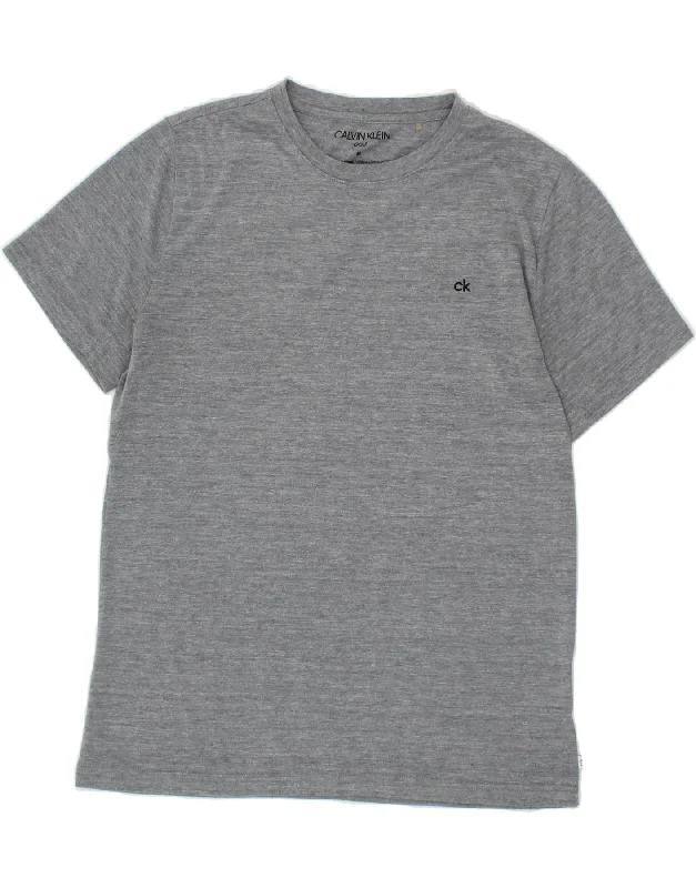 CALVIN KLEIN Mens Golf T-Shirt Top Medium Grey Polyester Cozy Warm Stylish