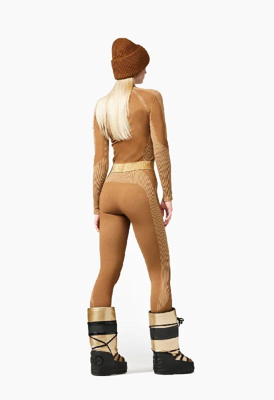 Goldbergh Furious Ski Thermal Legging in Brown Elegant Sheer Leggings