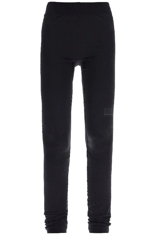 thermal leggings by mm6 maison margi S52KA0519 M20038 DEEP BLACK Cozy Reflective Detail Leggings