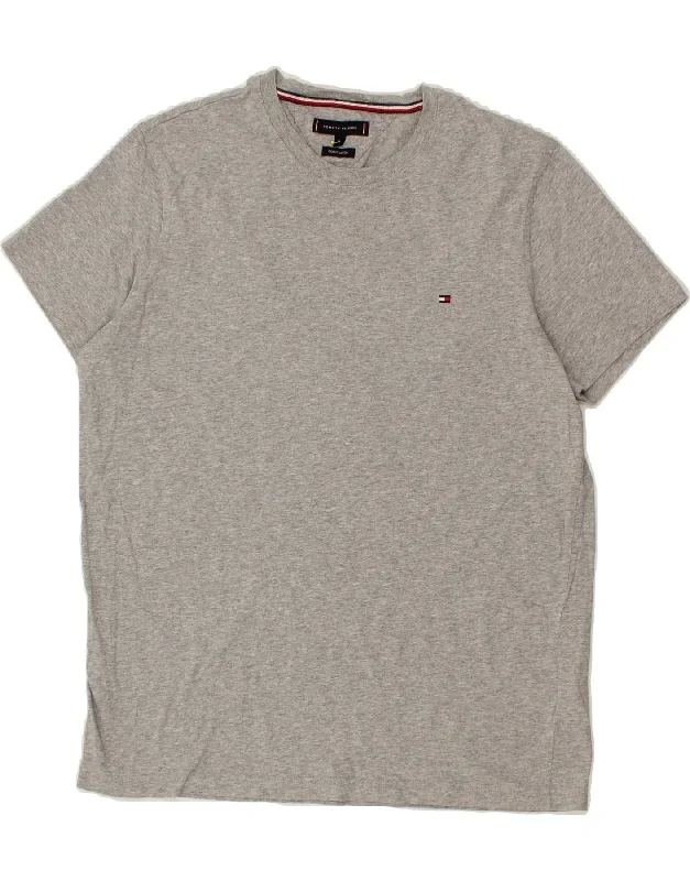 TOMMY HILFIGER Mens T-Shirt Top XL Grey Cotton Chenille Blend Fleece Blend Nylon Blend TOMMY HILFIGER Mens T-Shirt Top XL Grey Cotton Chenille Blend Fleece Blend Nylon Blend
