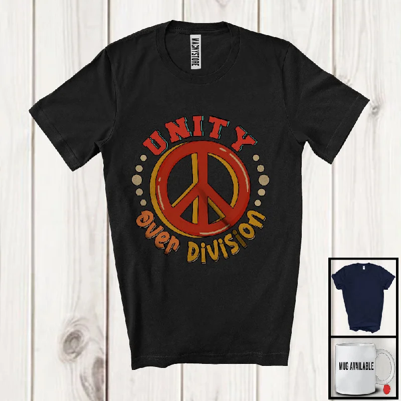Unity Over Division; Adorable Peace Sign Vintage Retro; Matching Women Family Group T-Shirt Modern Contemporary Chic