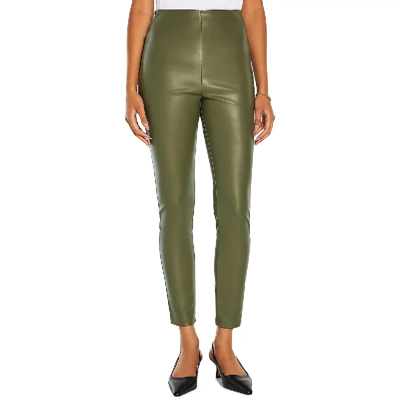 Three Dots Womens Bianca Faux Leather High Rise Leggings Fashionable Seamless Leggings
