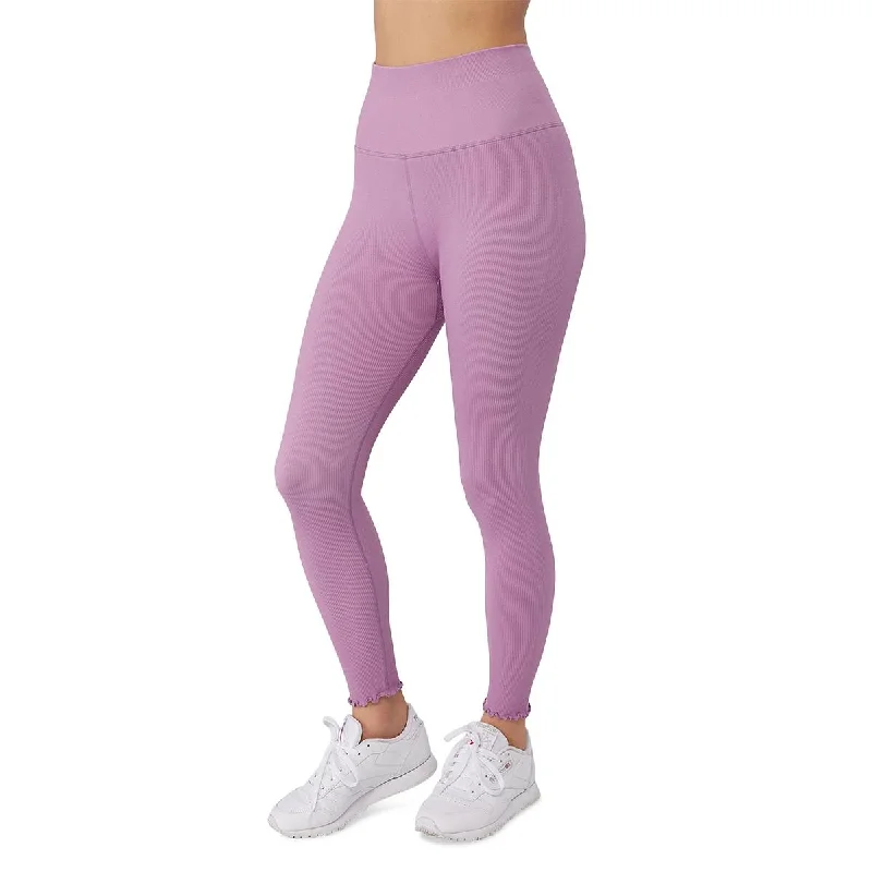 Spiritual Gangster Womens Ruffled Ribbed Knit Leggings Fashionable Tummy Control Leggings