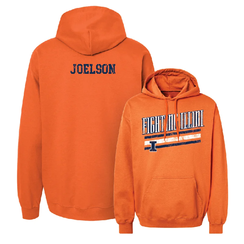 Orange Slant Hoodie  - Tali Joelson Hoodie with Hem Elastic Stretchable Comfortable
