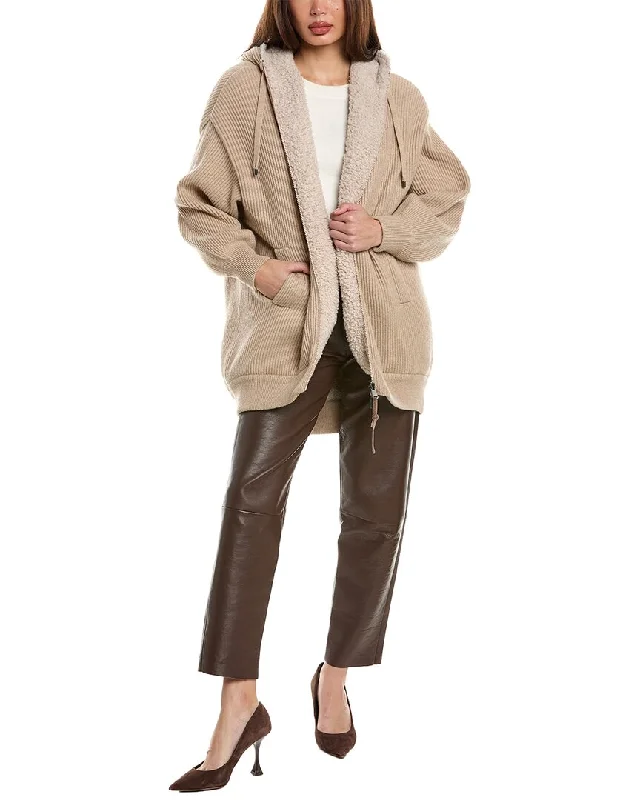 Brunello Cucinelli Hoodie Hoodie with Contrast Stitching Detailed Premium
