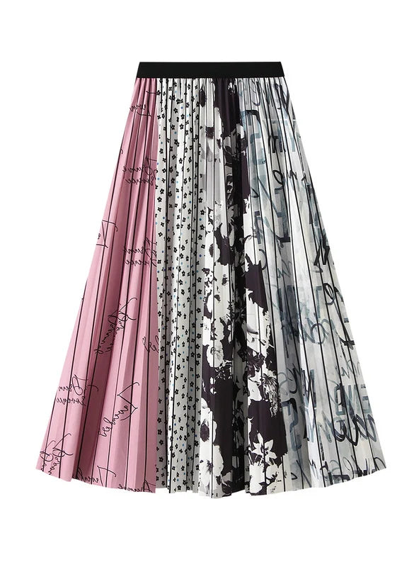Graffiti Spell Pink Retro National Style Skirt velvet skirt rich