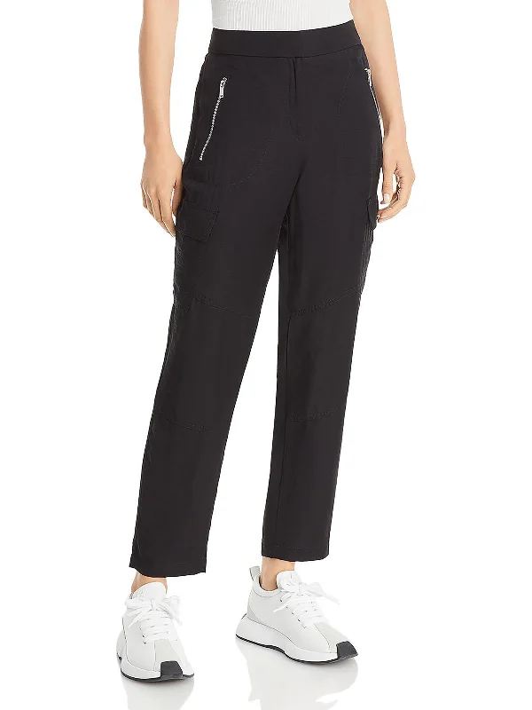 Womens High Rise Utility Cargo Pants Comfortable Denim Leggings