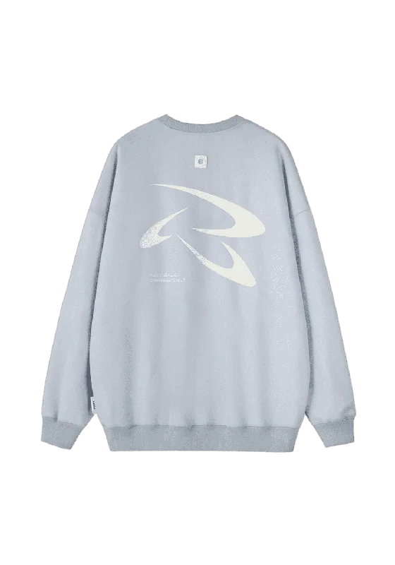 Suede Frisbee Sweatshirt Hoodie with Hem Patch Decorative Personalized