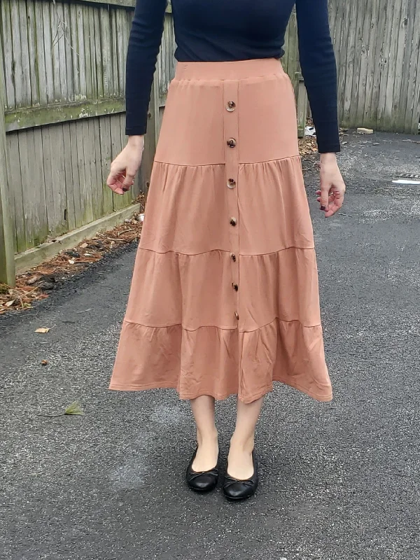 Tiered Button Skirt 038 vintage skirt charm
