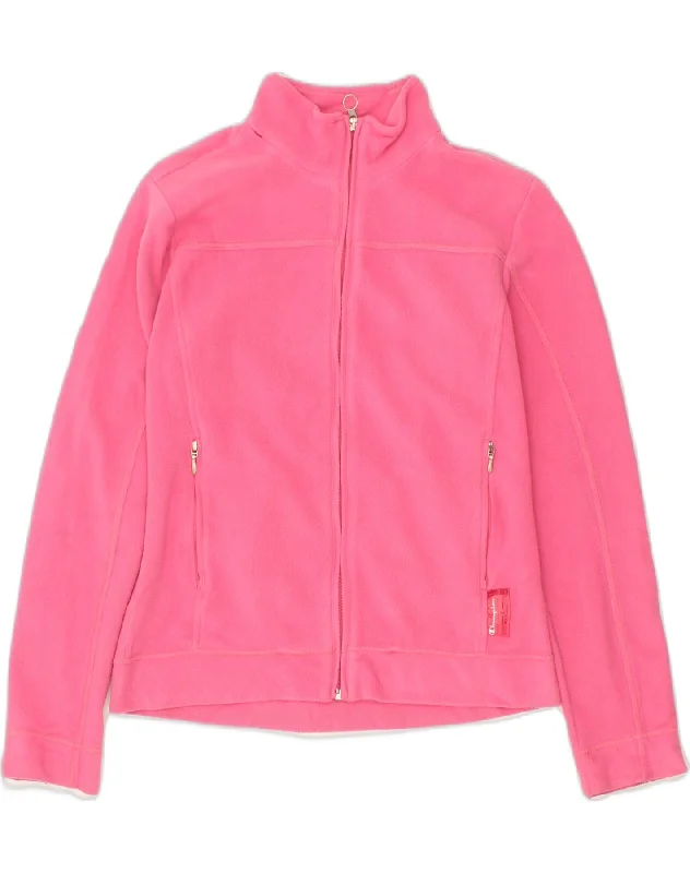 CHAMPION Womens Fleece Jacket UK 12 Medium Pink Polyester Chenille Jacket Brocade Jacket Lace Jacket
