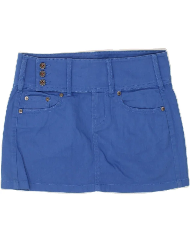 BENETTON Womens Mini Skirt IT 38 XS W30  Blue Cotton maxi skirt elegant