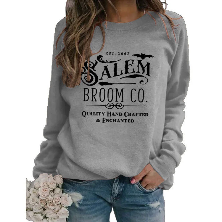 Wholesale Polyester EST.1662 SALEM Letter Large Long Sleeved Hoodies Hoodie with Magnetic Closure Innovative Modern