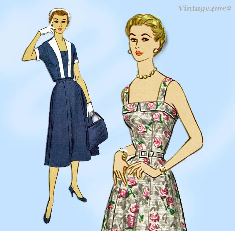 McCall 3191: 1950s Uncut Misses Sun Dress & Bolero Sz 34 B Vintage Sewing Pattern Tunics Versatile stylish McCall 3191: 1950s Uncut Misses Sun Dress & Bolero Sz 34 B Vintage Sewing Pattern Tunics Versatile stylish