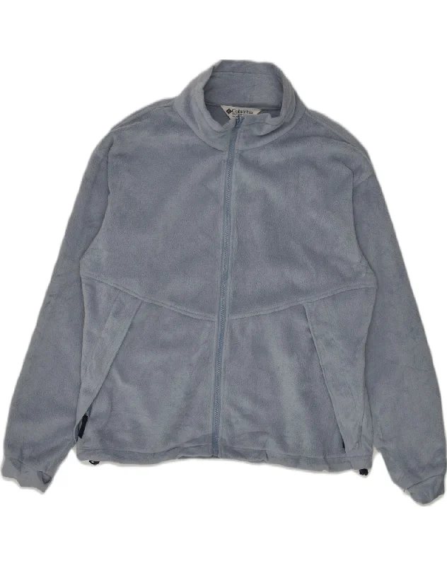 COLUMBIA Womens Fleece Jacket UK 18 XL Grey Polyester Oversized Jacket Tailored Jacket Straight Jacket