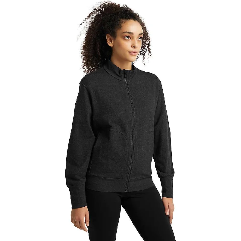 Icebreaker Women's Central LS Zip Sweatshirt Hoodie with Distressed Vintage Worn