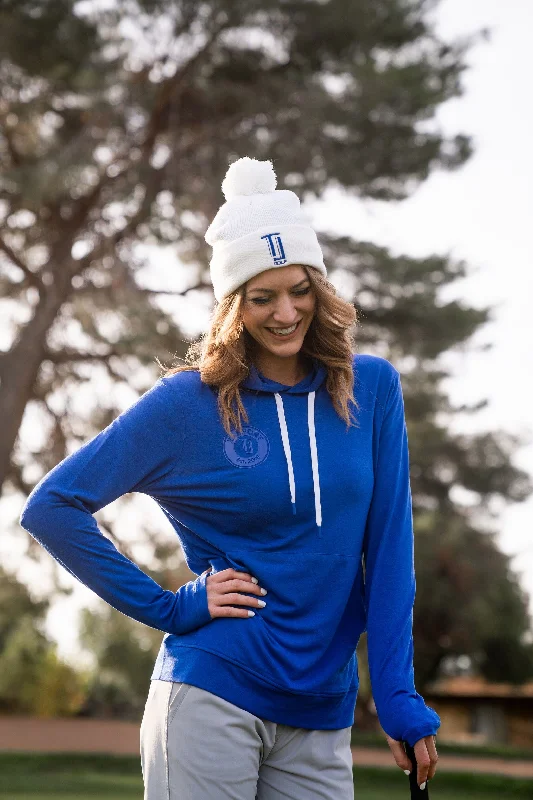 Lightweight Hoodie - Royal Blue Hoodie with Hem Frayed Vintage Worn