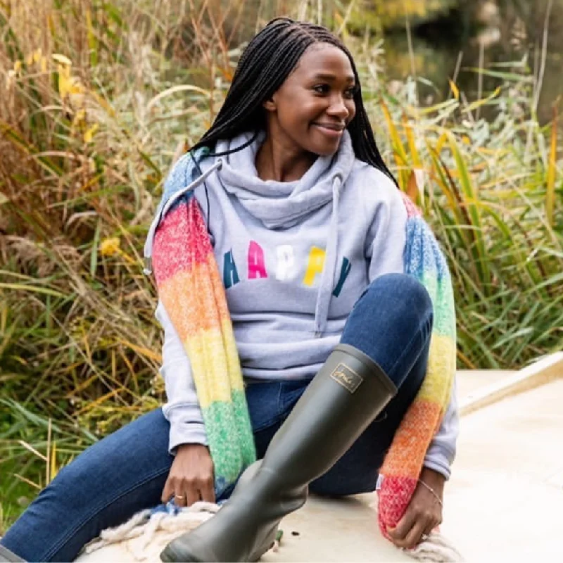 Happy Cowl Neck Hoodie Hoodie with Raglan Sleeves Sporty Comfortable