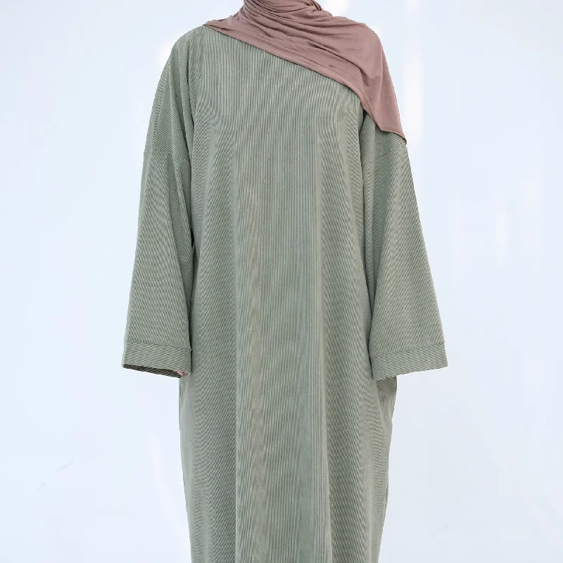 Annan Corduroy Abaya Dress - Sage Tunics Top rated