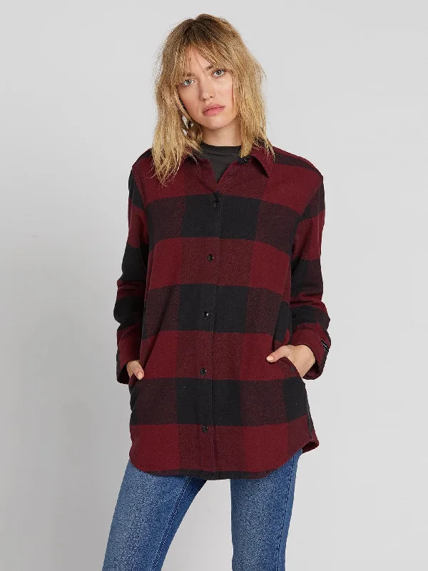 Volcom Women's Jenny Flannel Jacket 2020 Elasticated Jacket Padded Jacket Insulated Jacket