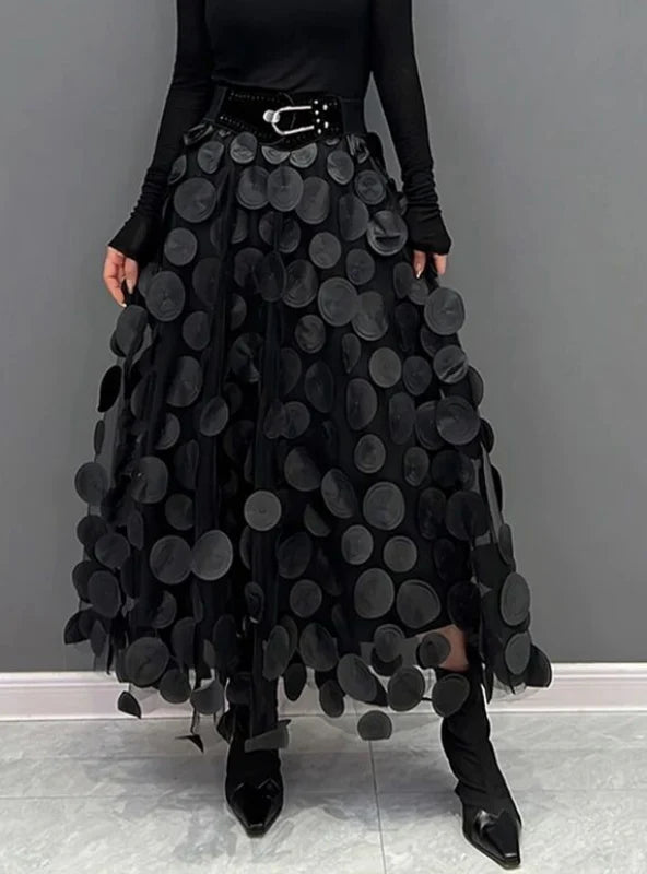 Heavy Industry Retro Big Swing Skirt wool skirt breathable