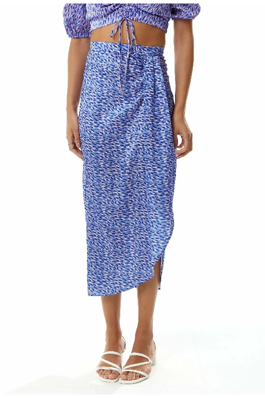 Liquorish Abstract Print Midi Skirt In Purple lace skirt feminine