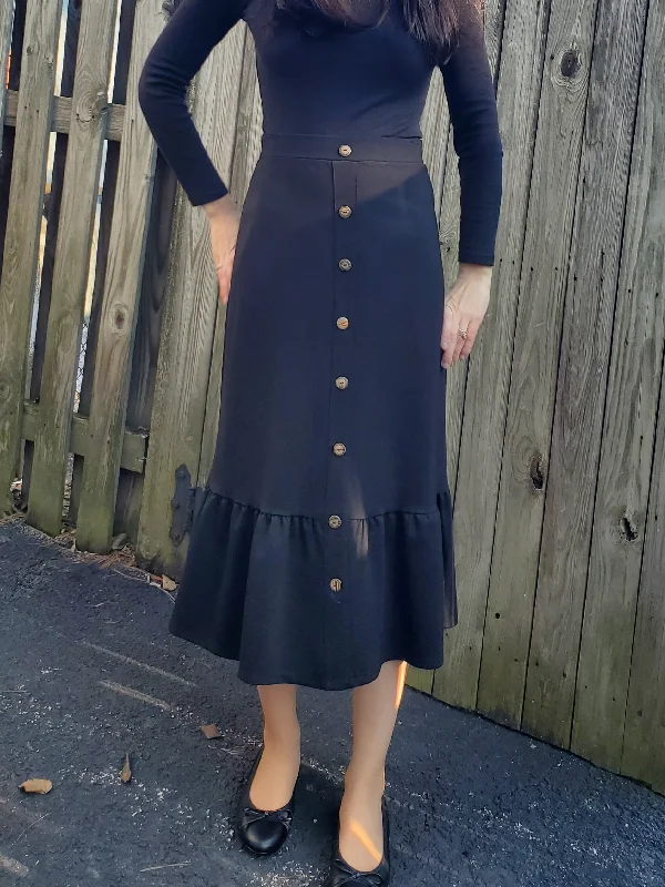 Button Ruffle Skirt lace skirt romantic