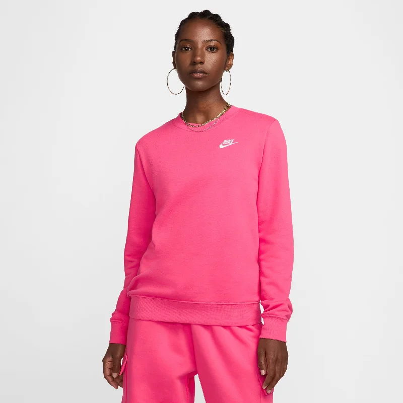 Women's Nike Sportwear Club Fleece Sweatshirt Hoodie with Ribbed Neckline Snug Warm