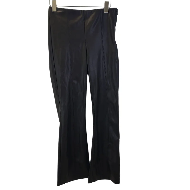 Zara Vegan Leather Crop Bootcut Pants Size Medium Relaxed Fit Trousers