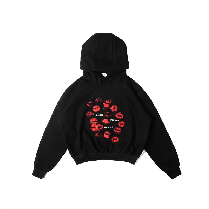 Advbridge Y2K fashionable Harajuku hoodie streetwear oversized Lips pattern letter print tops casual wear Gothic women vintage sweatshirts Hoodie with Fur Luxurious Winter Advbridge Y2K fashionable Harajuku hoodie streetwear oversized Lips pattern letter print tops casual wear Gothic women vintage sweatshirts Hoodie with Fur Luxurious Winter