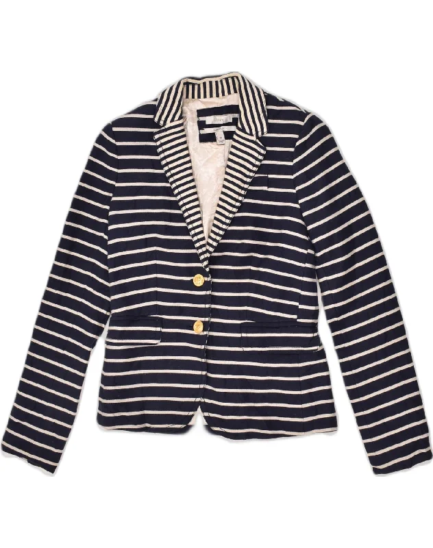J. CREW Womens Schoolboy 2 Button Blazer Jacket US 00 2XS Navy Blue Collared Jacket Crew Neck Jacket Turtle Neck Jacket