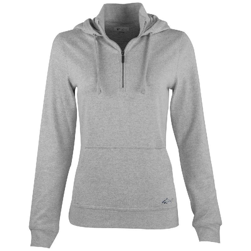 Greg Norman Women's Grey/Heather Lab 1/4 Zip Hoodie Hoodie with Zipper Versatile Modern