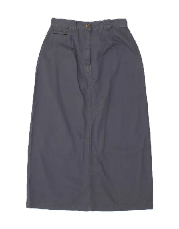 WOOLRICH Womens Maxi Skirt US 8 Medium W28 Grey Cotton a-line skirt cut