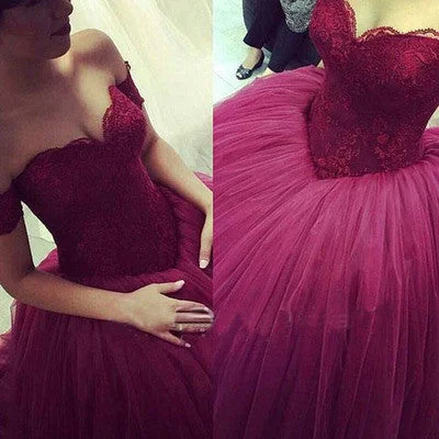 Purple Ball Gown Prom dresses, Long Tulle prom dresses, A line prom dresses, prom dresses 2017, Purple Evening Dresses, 17017 Tunics Sale discount