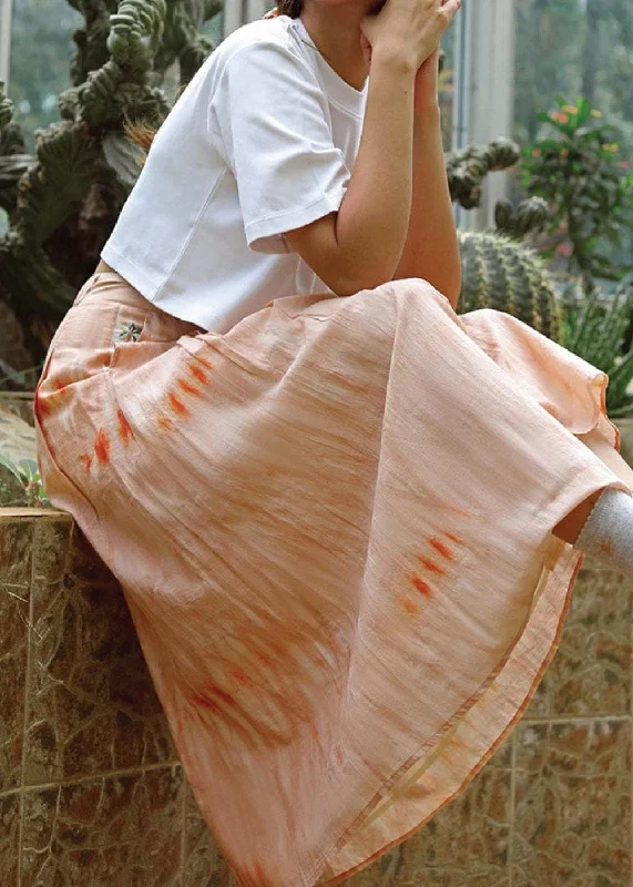 Shibori Skirt Peach cashmere skirt soft