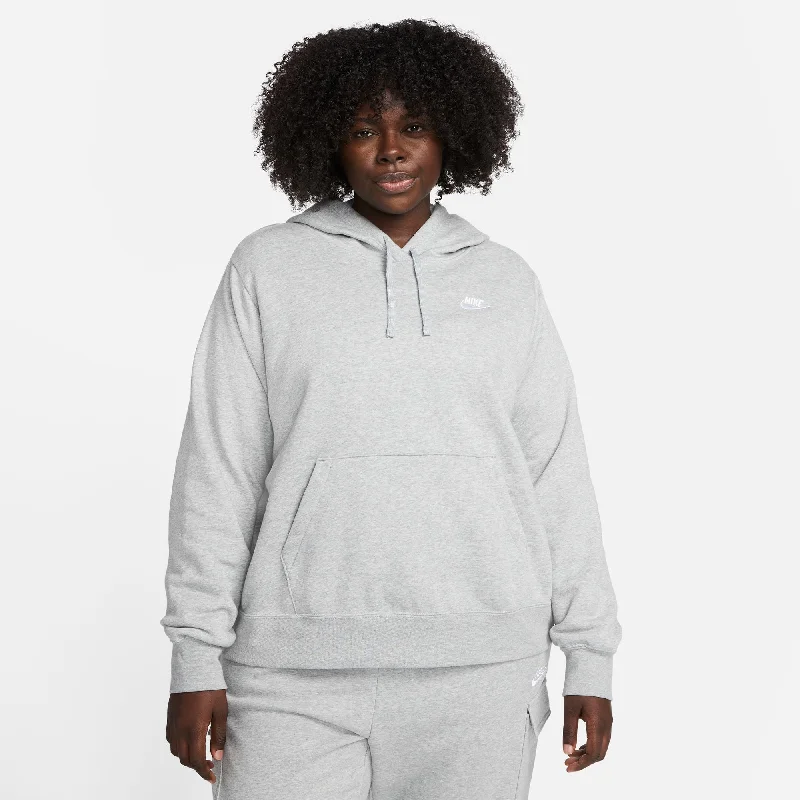 Women's Nike Plus Sportswear Club Fleece Hoodie Hoodie with Hidden Zipper Minimalist Clean