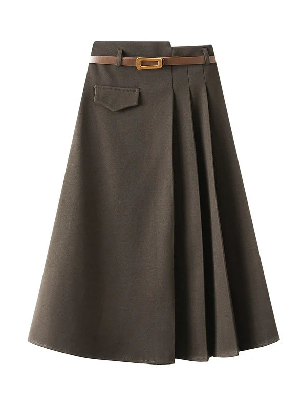 High Waist and Slim Woolen Skirt cashmere skirt fine