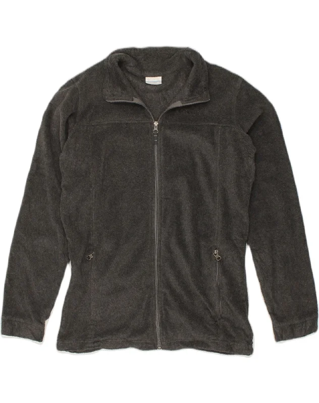 COLUMBIA Womens Fleece Jacket UK 18/20 XL Grey Polyester Satin Jacket Silk Jacket Chiffon Jacket