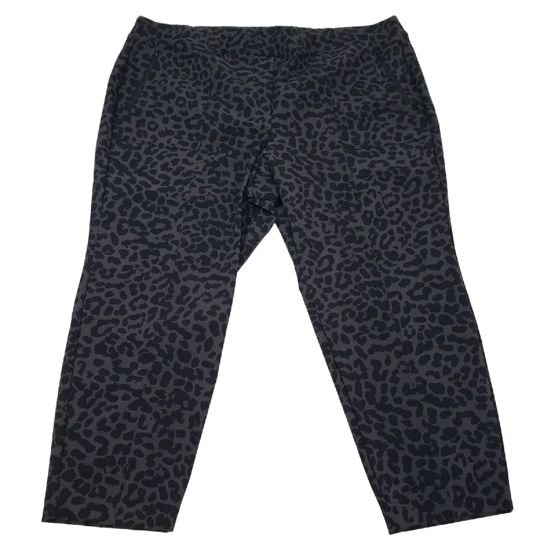 Lane Bryant On-the-Go Slim Ankle Pant in Leopard Print Size 28 Lightweight Linen Pants