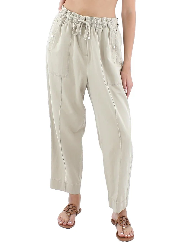 Womens High Rise Daytime Cropped Pants Comfortable Denim Pants