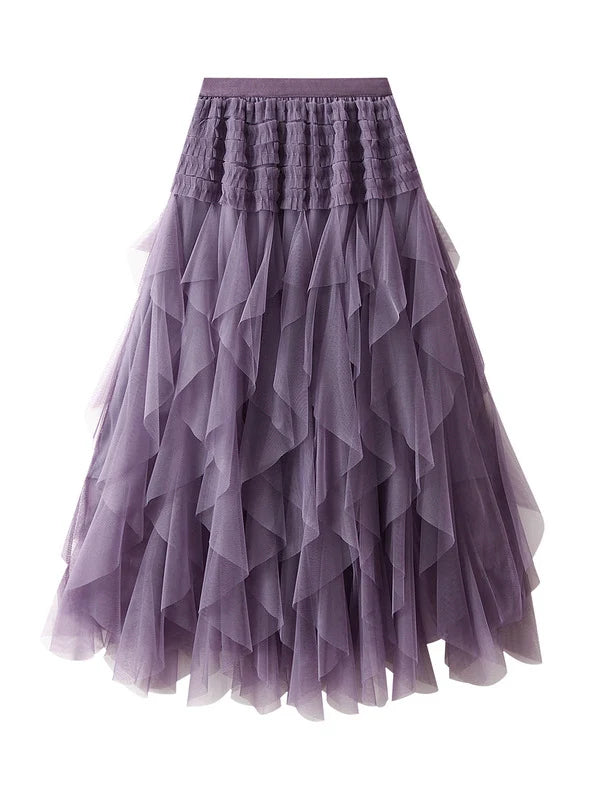 Irregular Slim Mesh Cake Skirt vintage skirt charm